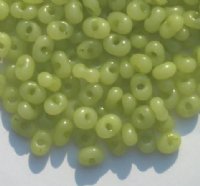 25 grams of 3x7mm Milky Olive Farfalle Seed Beads